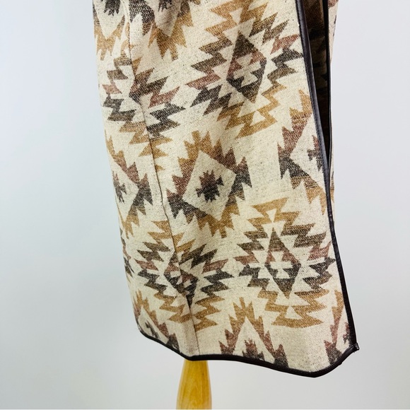 Fable Brown Southwestern Long Vest Jacket Size S/M - Picture 5 of 11